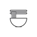 Noodles bowl outline icon