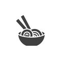 Noodles bowl vector icon