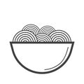 noodles in bowl. Vector illustration decorative design