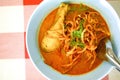 Noodles with chicken curry soup Royalty Free Stock Photo