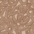 Noodles doodles, earth tone color abstract pattern