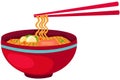 Noodles food with chopsticks