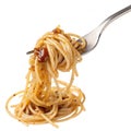 Noodles on fork isolated on transparent background Royalty Free Stock Photo