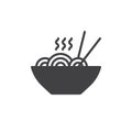 Noodles icon vector, filled flat sign