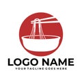 Noodles logo design template for ramen restaurant Royalty Free Stock Photo