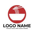Noodles logo design template for ramen restaurant Royalty Free Stock Photo