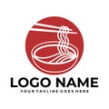 Noodles logo design template for ramen restaurant Royalty Free Stock Photo