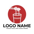 Noodles logo design template for ramen restaurant Royalty Free Stock Photo