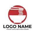 Noodles logo design template for ramen restaurant Royalty Free Stock Photo