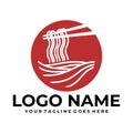 Noodles logo design template for ramen restaurant Royalty Free Stock Photo