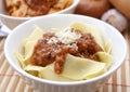 Noodles with meat sauce Royalty Free Stock Photo