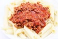 Noodles with meat sauce Royalty Free Stock Photo