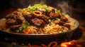 Tender Beef Noodles: Grilled Delight In A Professional Pastel Setting