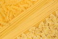 Noodles pasta spaghetti penne rigate background