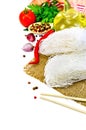 Noodles rice white with spices and oil Royalty Free Stock Photo