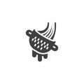 Noodles strainer vector icon