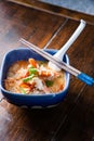 Thai Noodles with Tom Yam Koong soup Royalty Free Stock Photo