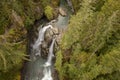 Aerial View of the Beautiful and Dramatic Nooksack Falls. Royalty Free Stock Photo