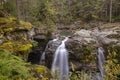 Nooksack Falls is a waterfall along the North Fork of the Nooksack River in Whatcom County, Washington. Royalty Free Stock Photo