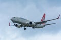 Noord-Holland/Netherlands- November 20-11-2015 -Plane from Turkish Airlines TC-JGU Boeing 737-800 is landing at Schiphol Airport.