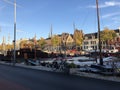 Noorderhaven during autumn in Groningen Royalty Free Stock Photo