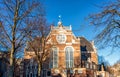 Noorderkerk church, a cross-shaped protestant church located on Noordermarkt Square and along Prinsengracht canal