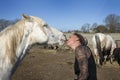 Norma Miedema kisses on of her horses