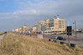 The boulevard of the seaside resort of Dutch city of Noordwijk on a quiet summer evening