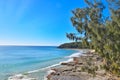 Noosa national park,The beach and mountains are made up of nature, with the sun shining on the surface of the sea Royalty Free Stock Photo