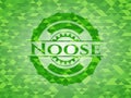 Noose green emblem with mosaic background. Vector Illustration. Detailed