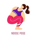 Noose pose flat vector illustration