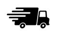 Shipping fast delivery truck icon symbol, Pictogram flat design for apps and websites