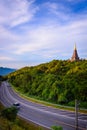 Noppamethanedol and Noppapol Phumsiri pagoda at sunset landscape Royalty Free Stock Photo