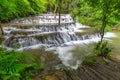 Noppiboon waterfall in Tropical Rain Forest at Sangkhlaburi Kanchanaburi Thailand Royalty Free Stock Photo