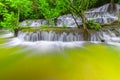 Noppiboon waterfall in Tropical Rain Forest at Sangkhlaburi Kanchanaburi Thailand Royalty Free Stock Photo