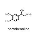 Noradrenaline chemical formula Royalty Free Stock Photo