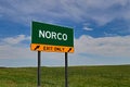 US Highway Exit Sign for Norco Royalty Free Stock Photo
