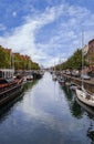 Nord Christianshavn Canal seen from Snorre bridge, Copenhagen, Denmark Royalty Free Stock Photo