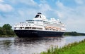 Nord-Ostsee-Kiel-Canal with passenger ship near Rendsburg, Germany Royalty Free Stock Photo