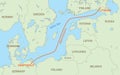 Nord Stream is gas pipeline from Russia to Germany - vector map