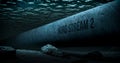 Nord Stream 2 underwater gas pipeline through the Baltic Sea, gas will be transported from Russia to the internal gas market of