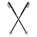 Nord walking sticks icon, simple style