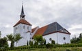 Nordborg Church with tower and Garden. In Sonderborg, Island Als, South Denmark
