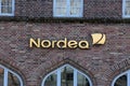 Nordea bank sign Royalty Free Stock Photo