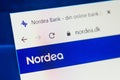 Nordea.dk Web Site. Selective focus. Royalty Free Stock Photo
