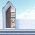 Nordic architecture office with white exterior wall. 3d rendering Royalty Free Stock Photo