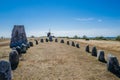 Nordic bronze age grave field in Sweden Royalty Free Stock Photo