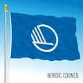 Nordic Council international organisation flag, North Europe