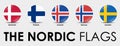 The Nordic countries flag. Set of round flags designed