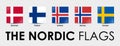 The Nordic countries flag. Set of square flags designed